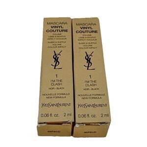 x2 YSL Vinyl Couture Mascara - # 1 I'm The Clash (Black) - Travel Size - New